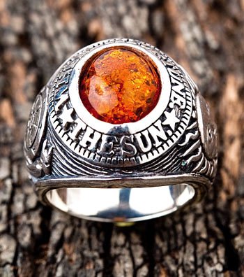 Amber Gothic Ring - Click Image to Close