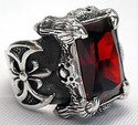 Granat Drachenklaue Gothic Ring