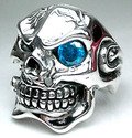 Blauauge Totenkopf Ring