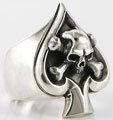 Crossbone Spade Skull Gambler Ring Crossbone Spade Skull Gambler Ring