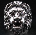 Diamond Lion Biker Ring