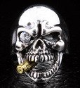 Golden Cigar Skull Ring