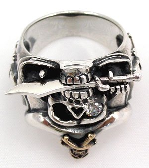 Pirate Jack Sparrow Biker Skull Ring