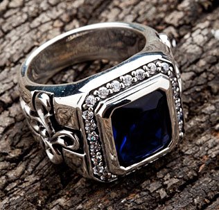 Elegant Cross Sapphire Ring - Click Image to Close