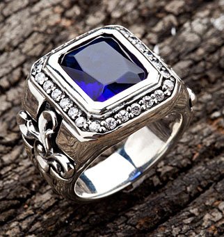 Elegant Cross Sapphire Ring - Click Image to Close