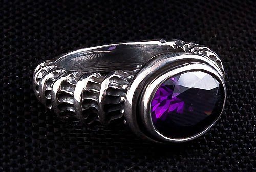 Amethyst Gothic Ring - Click Image to Close