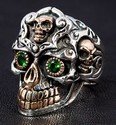 Tribal Maya 2 Skull Ring - Click Image to Close