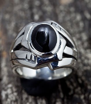 Black Onyx Rocker Ring - Click Image to Close