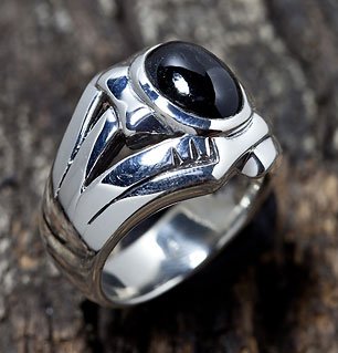 Black Onyx Rocker Ring - Click Image to Close