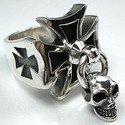 Iron Cross Skull Ring