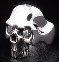 Futuristic Diamond Eyes Skull Ring