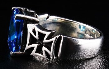 Iron Cross Sapphire Ring