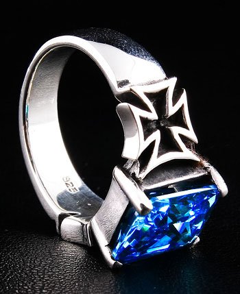 Iron Cross Sapphire Ring
