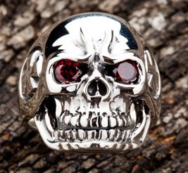 Evil Iron Cross Skull Ring